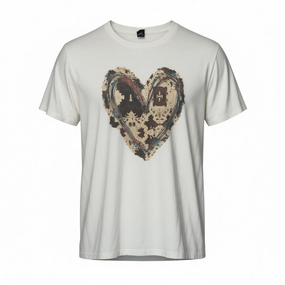 District White Heart Graphic T-Shirt NWOT • Soft Tri-Blend Tee • Size S
